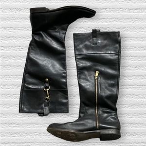 COACH MARTTA Women’s Black Leather Knee Boots 9.5